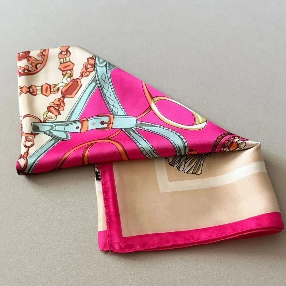 Pink and Cream Printed Scarf A1560